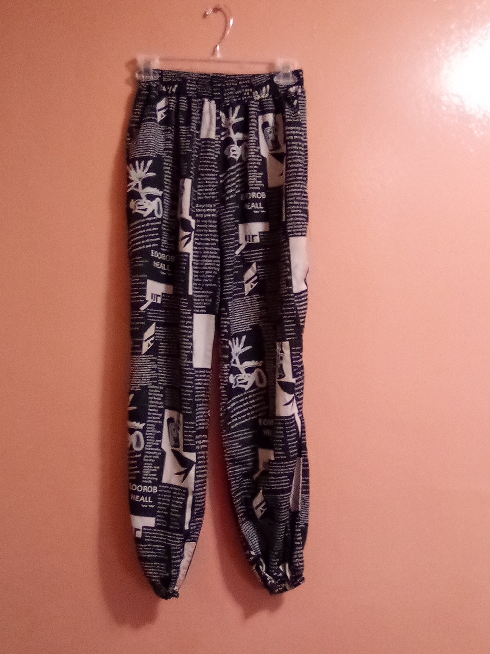 Women Black and White Graphic Jogger Pants ( Bag C )